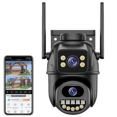 Уличная камера видеонаблюдения с двойным объективом 8MP 234573883 фото