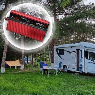 Автомобільний інвертор 4000Вт, 12V-220V + LED-екран, USB, V-TEK 234564668 фото
