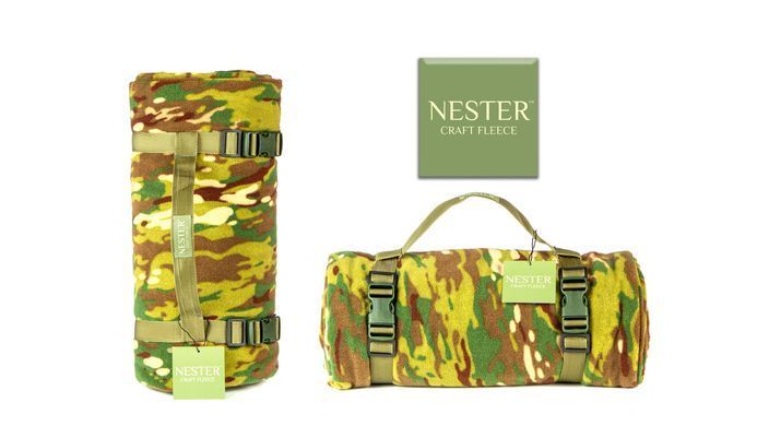 Флісова ковдра Nester Multicam Case 150*200 - плед для військових з чохлом 19087002 фото