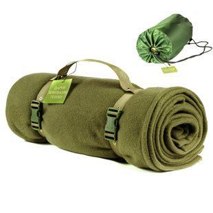 Флісова ковдра Nester Olive Case 150*200 плед олива + чохол, плед для військових 19087004 фото