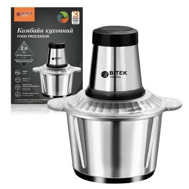 Блендер електричний подрібнювач 2л, 1000 Вт, MIXER STAINLESS BT-7019 234567759 фото