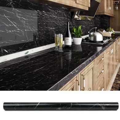 Самоклеюча плівка 5м*60см для кухні, Чорний Мармур, Kitchen Sticker 234568680 фото