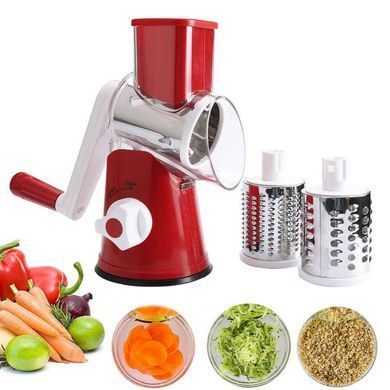 Багатофункціональна овочерізка з 3 насадками, Kitchen master, Червоний 23457602001 фото