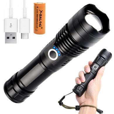 Ручний ліхтарик акумуляторний із зумом, 1500лм, до 1200м, з USB, BL X71-P90 234566288 фото