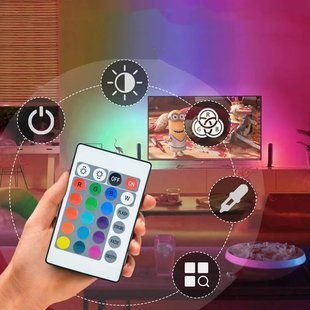 Світлодіодна стрічка 5 м, від USB + пульт TV LED Strip CB-5050 234568418 фото