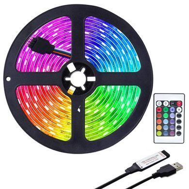 Світлодіодна стрічка 5 м, від USB + пульт TV LED Strip CB-5050 234568418 фото
