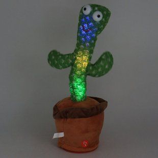 Танцюючий кактус, що співає, з LED підсвічуванням 31 см, Dancing Cactus 234561275 фото
