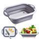 Складна дошка для обробки, з мискою 3 в 1 Chopping Board, Біло-сіра 123459994 фото 2