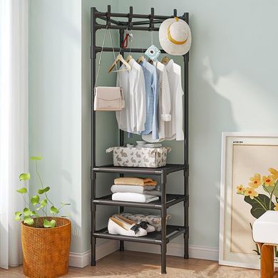 Кутова вішалка для одягу (170х43х43 см), Corner coat rack, Чорна 234569487 фото