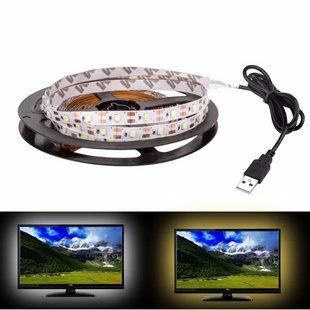 Світлодіодна LED стрічка 5м, з USB, Теплий Білий 23456898601 фото