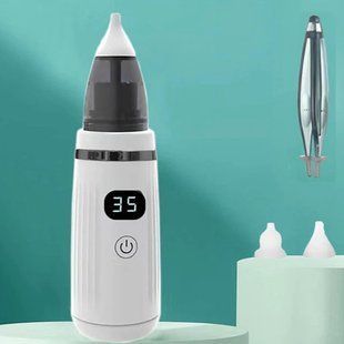 Дитячий аспіратор для носа 2в1, USB-C, LED-дисплей, BABY NOSE 234564467 фото