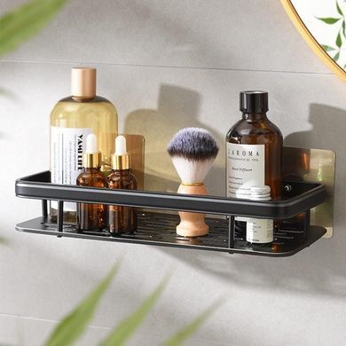 Металева полиця для ванної (30*13*4,5см) Bathroom shelf, Чорна 234567590 фото